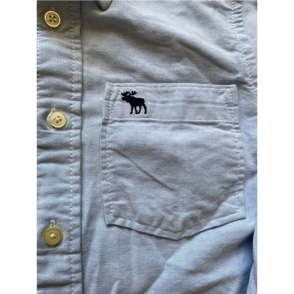 Abercrombie Kids Muscle Button Down Blue Shirt I Size: L